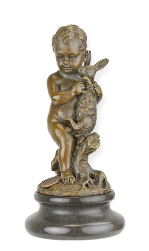 Scultura bronzo ragazzo con - bronzo,
